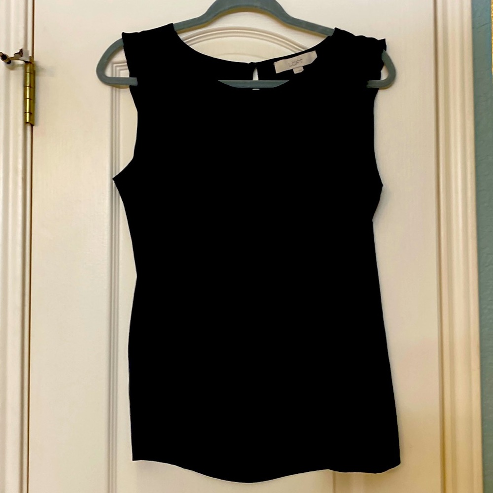 Black ruffle sleeve blouse. Size M